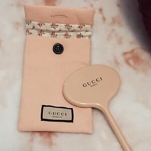 Gucci Pink Mirror and Pouch Set NWOT